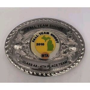 Custom Fall Team Shoot 2010 Class AA 4th Place Team Silver Belt Buckle